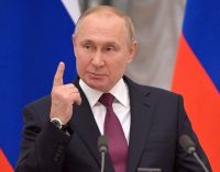 RUSSIA PRESIDENT PUTIN WARNS AGAINST FOREIGN INTERVENTION