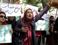 AFGHAN WOMEN PROTEST TALIBAN DECREE TO COVER FACES